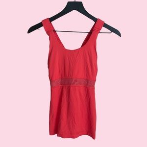 Lululemon Coral Crisscross Back Mesh Tank Top